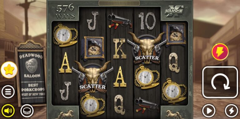 Deadwood slot review gameplay image – 250 spin test