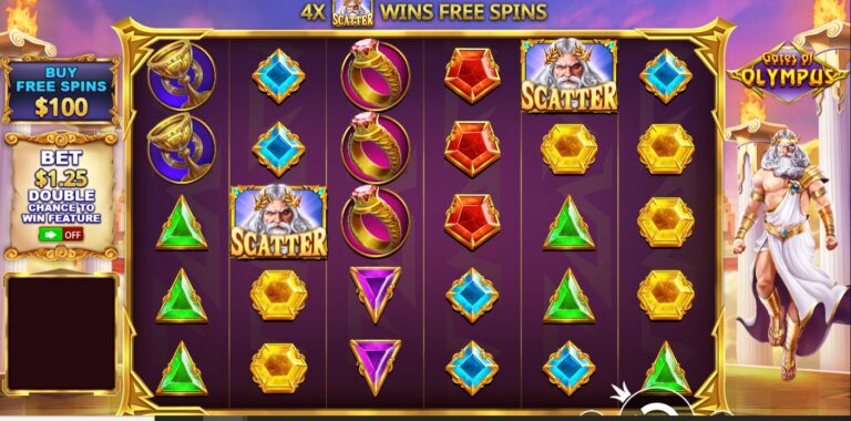 Gates of Olympus slot review gameplay image – 250 spin test