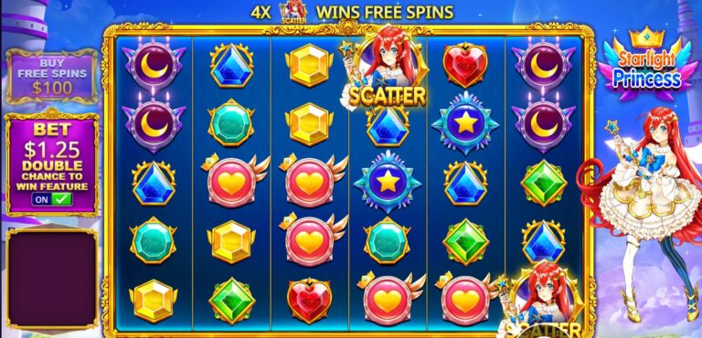 Starlight Princess slot review gameplay image – 250 spin test