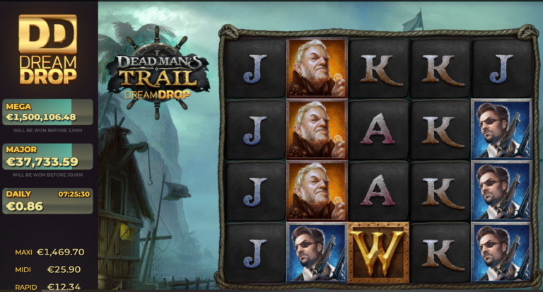 Dead Man's Trail Dream Drop slot review gameplay image