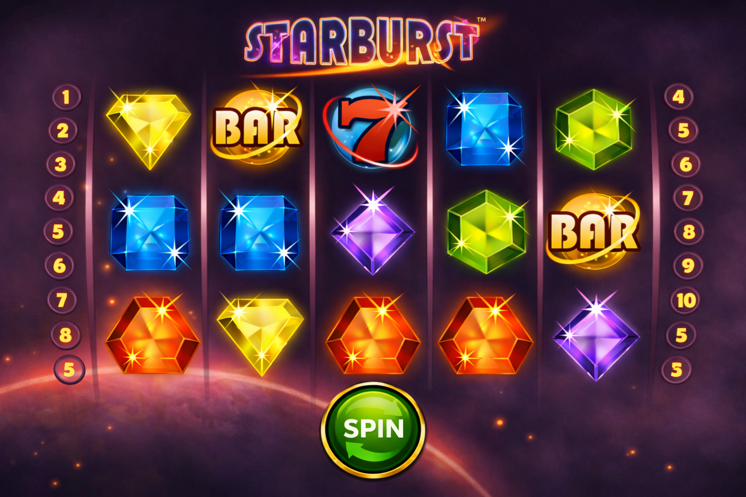 Starburst slot review gameplay image