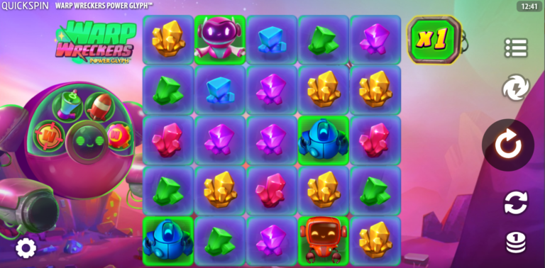 Warp wreckers power glyph slot review gameplay image