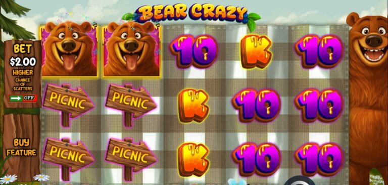 Bear Crazy slot review gameplay image – 250 spin test