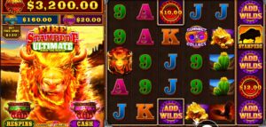 Fire Stampede Ultimate slot review gameplay image – 250 spin test