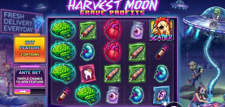 Harvest Moon slot review gameplay image – 250 spin test