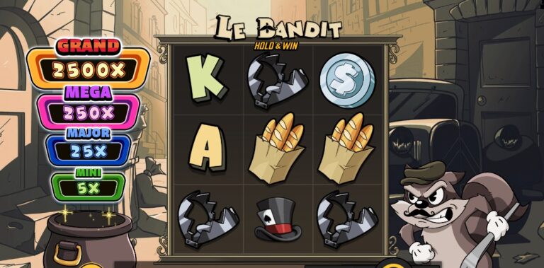 Le Bandit Hold & Win slot review gameplay image – 250 spin test
