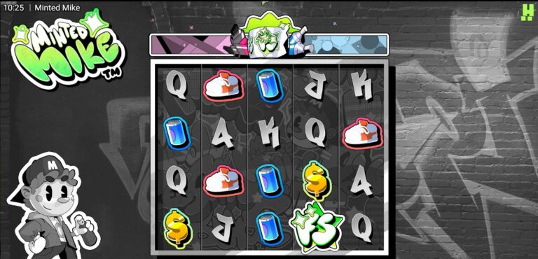 Minted Mike slot review gameplay image – 250 spin test
