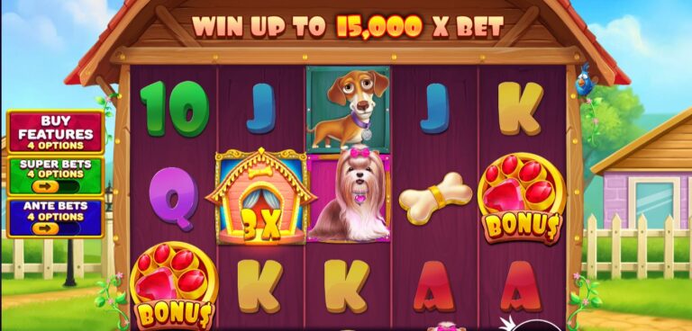 The Big Dog House slot review gameplay image – 250 spin test