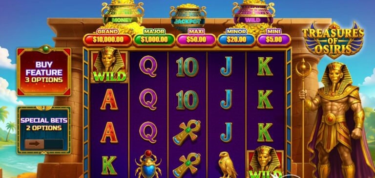 Treasure of Osiris slot review gameplay image – 250 spin test