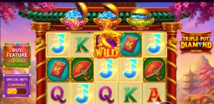 Triple Pot Diamond slot review gameplay image – 250 spin test