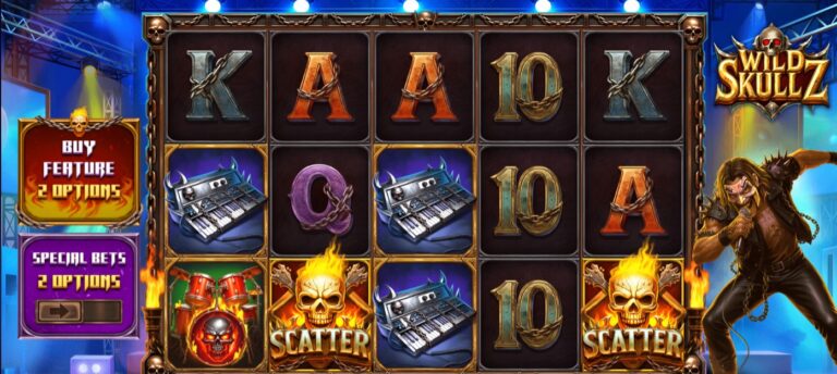 Wild Skullz slot review gameplay image – 250 spin test