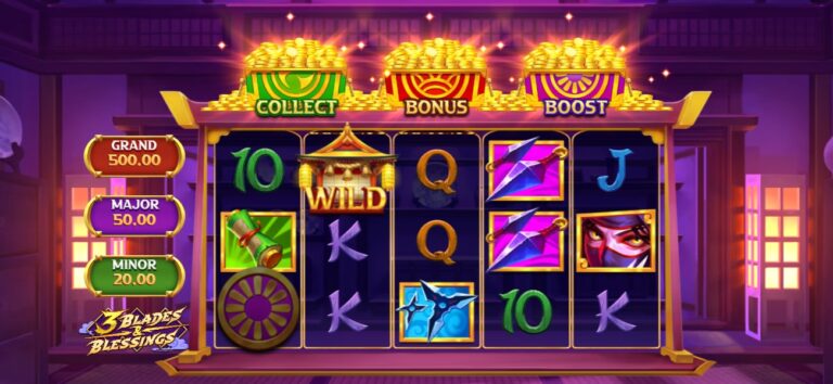 3 Blades & Blessings slot review gameplay image – 250 spin test