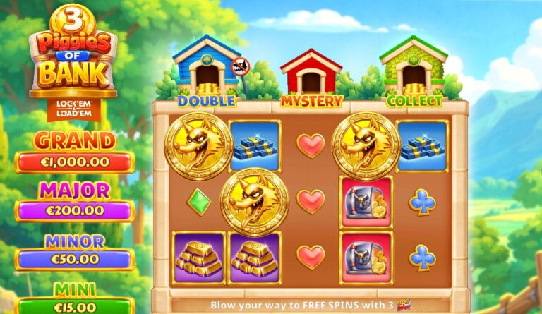 3 Piggies of Bank slot review gameplay image – 250 spin test
