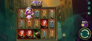 Alice: Time Rift slot review gameplay image – 250 spin test