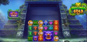 Anaconda Gold slot review gameplay image – 250 spin test