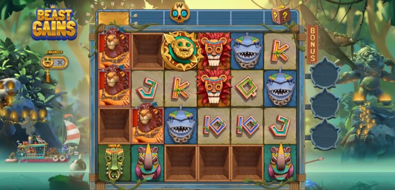 Beast Gains slot review gameplay image – 250 spin test