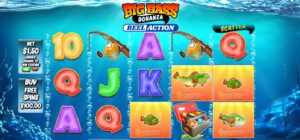 Big Bass Bonanza Reel Action slot review gameplay image – 250 spin test
