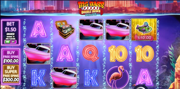 Big Bass Vegas Double Down Deluxe slot review gameplay image – 250 spin test