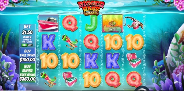 Bigger Bass Splash slot review gameplay image – 250 spin test