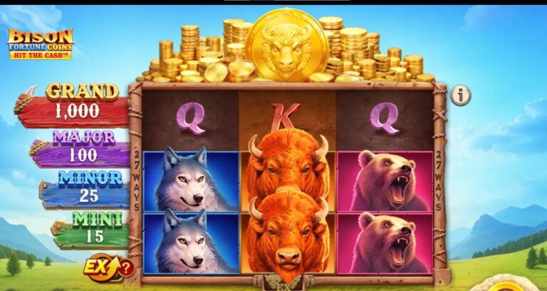 Bison Fortune Coins slot review gameplay image – 250 spin test