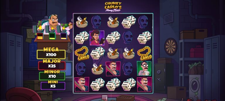Chunky Carlo's Money Mania slot review gameplay image – 250 spin test