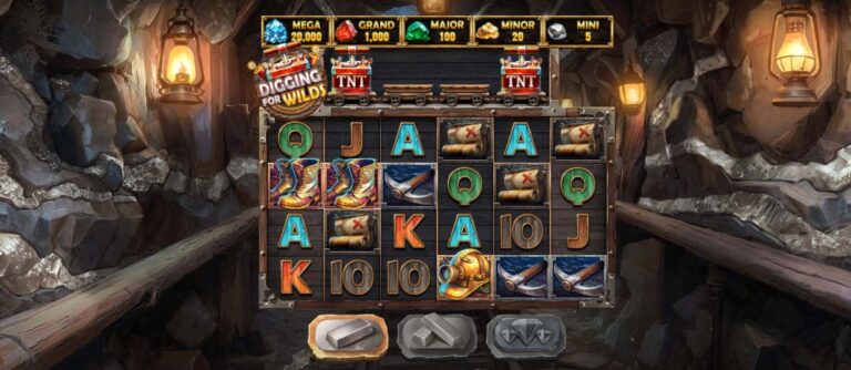 Digging for Wilds slot review gameplay image – 250 spin test