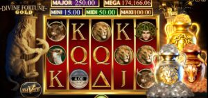 Divine Fortune Gold slot review gameplay image – 250 spin test