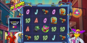 Dr Zappo slot review gameplay image – 250 spin test