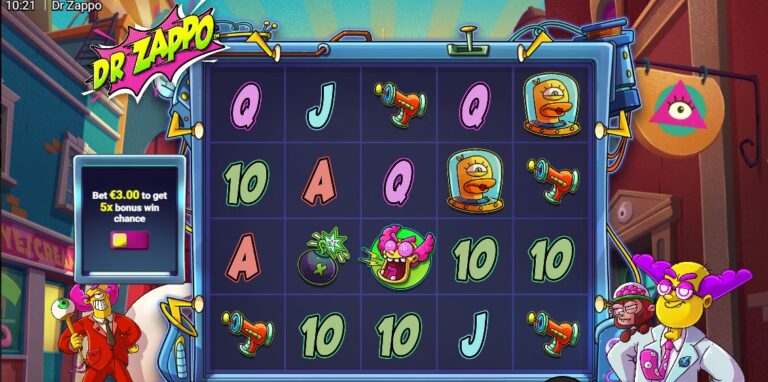 Dr Zappo slot review gameplay image – 250 spin test