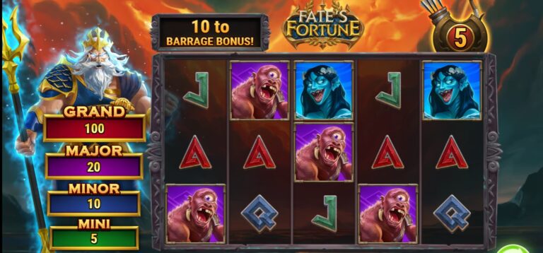 Fate's Fortune slot review gameplay image – 250 spin test