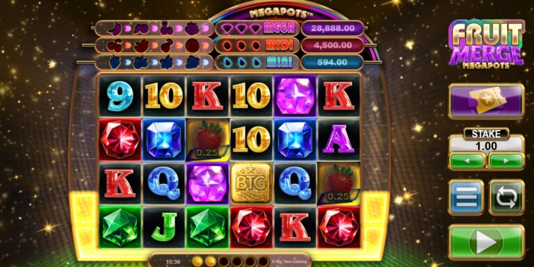 Fruit Merge Megapots slot review gameplay image – 250 spin test