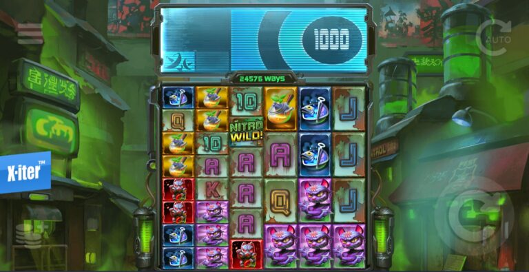 Gritty Kitty of Nitropolis slot review gameplay image – 250 spin test