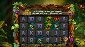 Hit The Jungle slot review gameplay image – 250 spin test