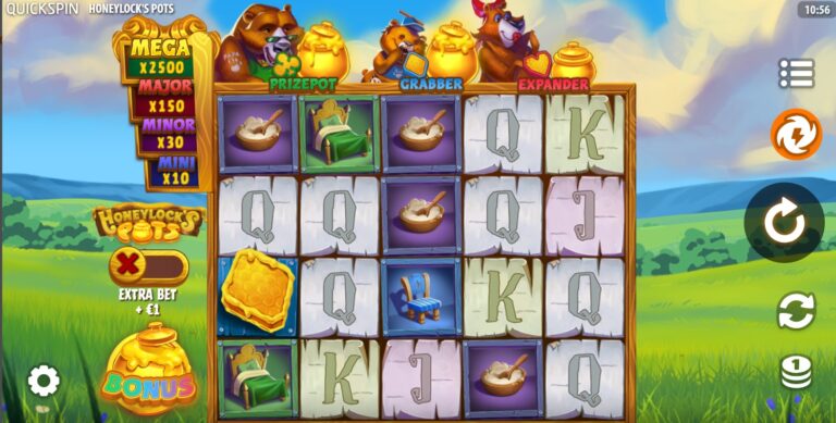 Honeylock's Pots slot review gameplay image – 250 spin test