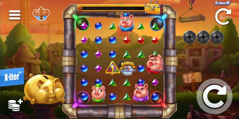 Huff N' Puff CollectR slot review gameplay image – 250 spin test