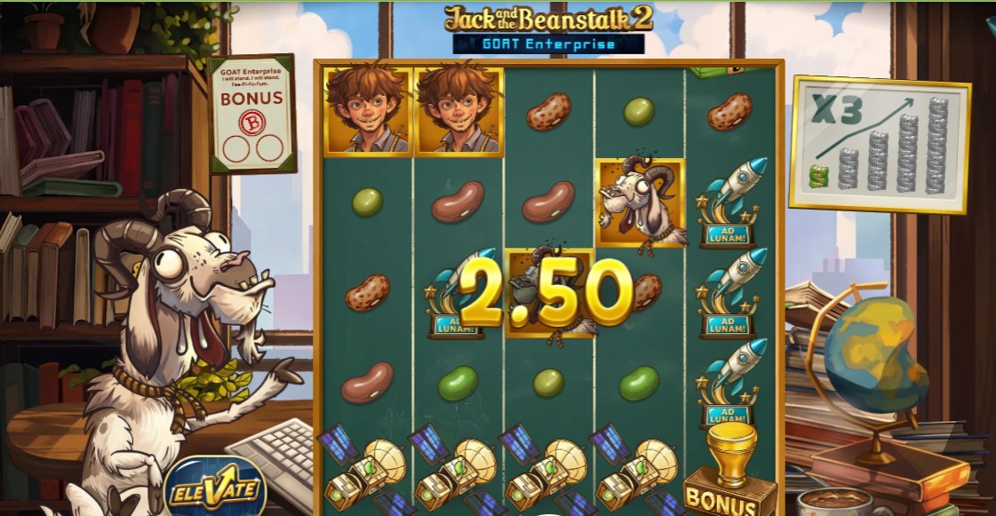 Jack and the Beanstalk 2 Goat Enterprise slot review gameplay image – 250 spin test