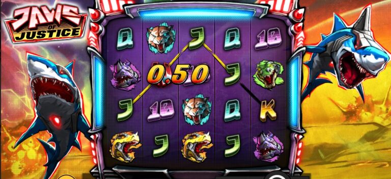 Jaws of Justice slot review gameplay image – 250 spin test
