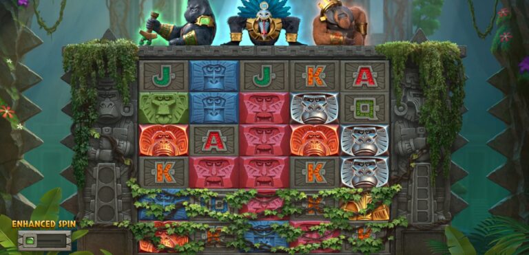Monkey Gods of the Inca slot review gameplay image – 250 spin test