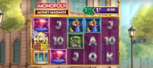 Monopoly Money Magnate slot review gameplay image – 250 spin test