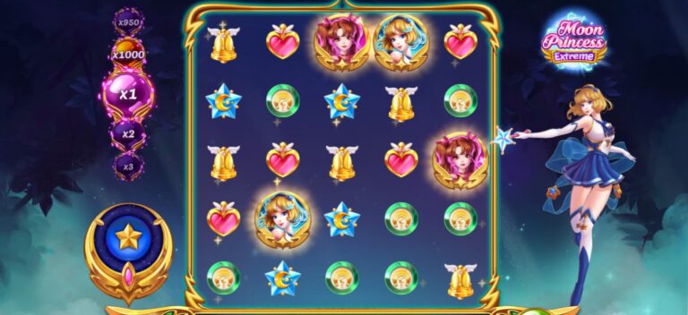 Moon Princess Extreme slot review gameplay image – 250 spin test