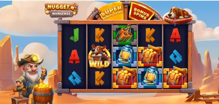 Nugget N' Nonsense slot review gameplay image – 250 spin test
