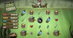 Rabid Randy Gone Fishing slot review gameplay image – 250 spin test