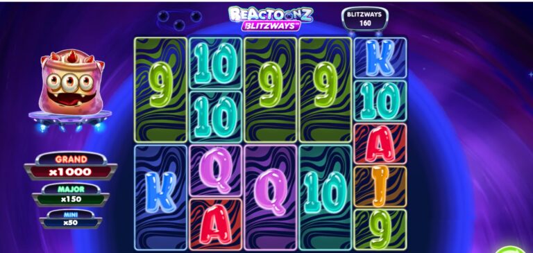 Reactoonz Blitzways slot review gameplay image – 250 spin test