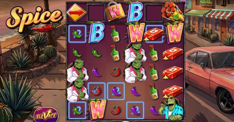 Spice slot review gameplay image – 250 spin test