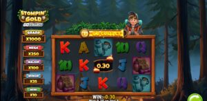 Stompin' Gold slot review gameplay image – 250 spin test