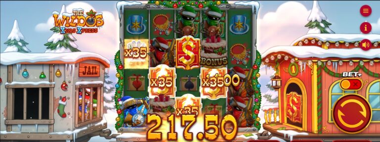 The Wildo's Xmas Xpress slot review gameplay image – 250 spin test