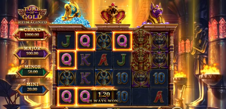 Tomb of Gold Reimagined slot review gameplay image – 250 spin test