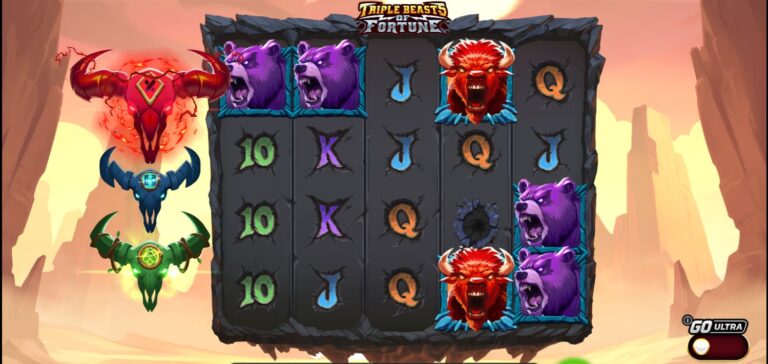 Triple Beasts of Fortune slot review gameplay image – 250 spin test