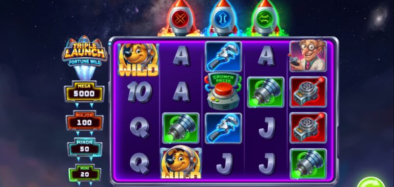 Triple Launch Fortune Wilds slot review gameplay image – 250 spin test