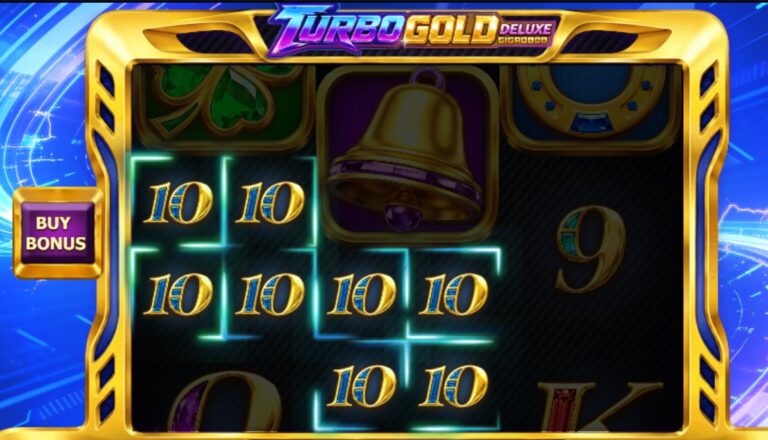 Turbo Gold Deluxe Gigablox slot review gameplay image – 250 spin test